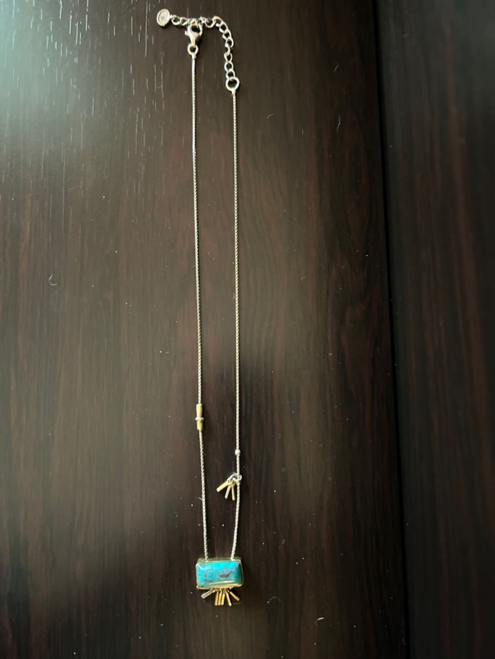 Silpada Sterling and Brass Turquoise Burst Necklace - Picture 5 of 7
